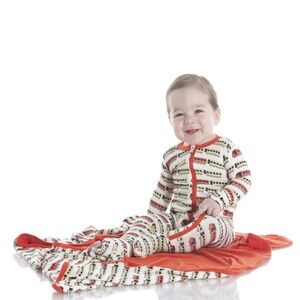 Kickee Pants Train Print Footed Pajamas - size 9-12 Months